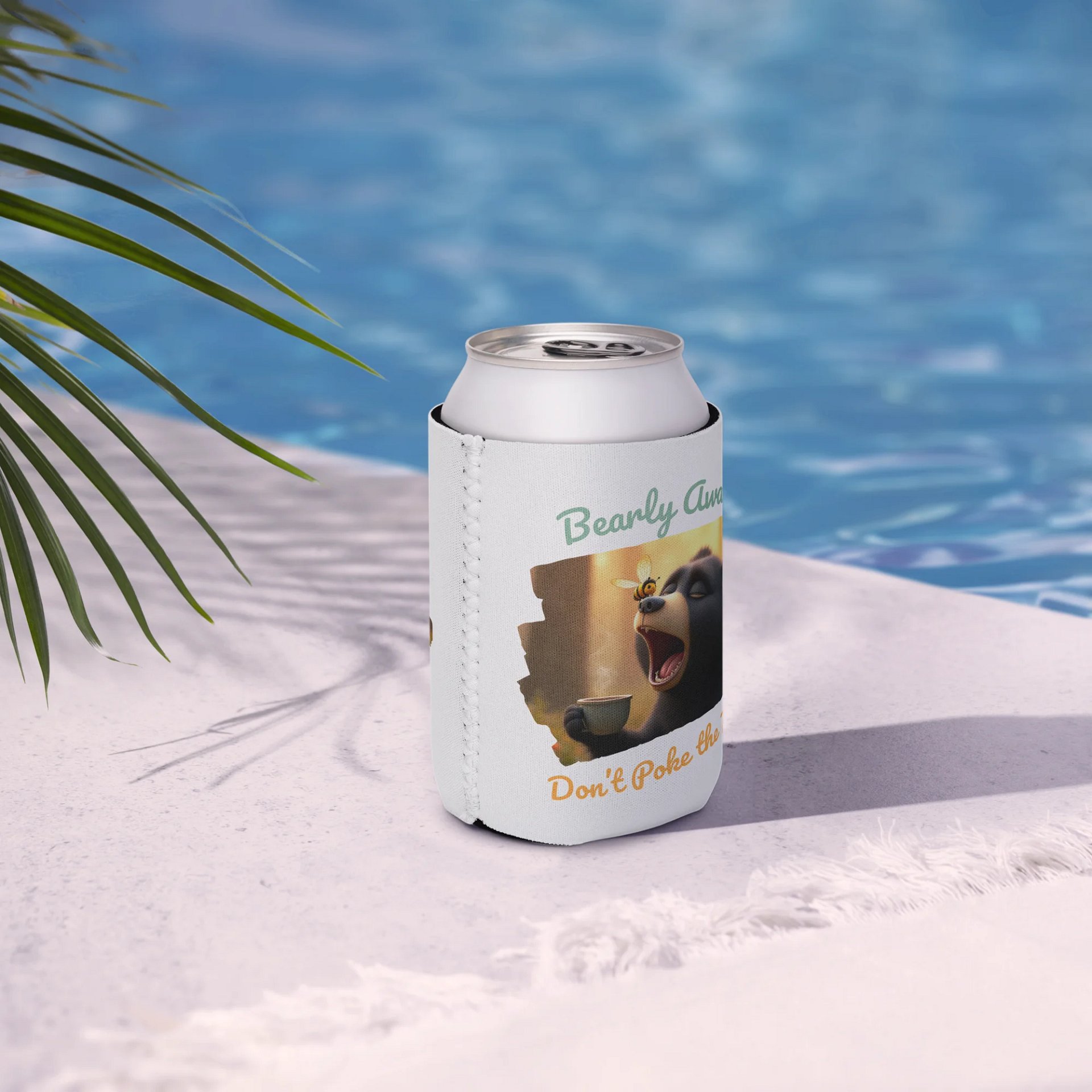 Bearly Awake, Don't Poke the Bear – Yawning Bear Coozie Can Cooler 🐻☕ product image (6)