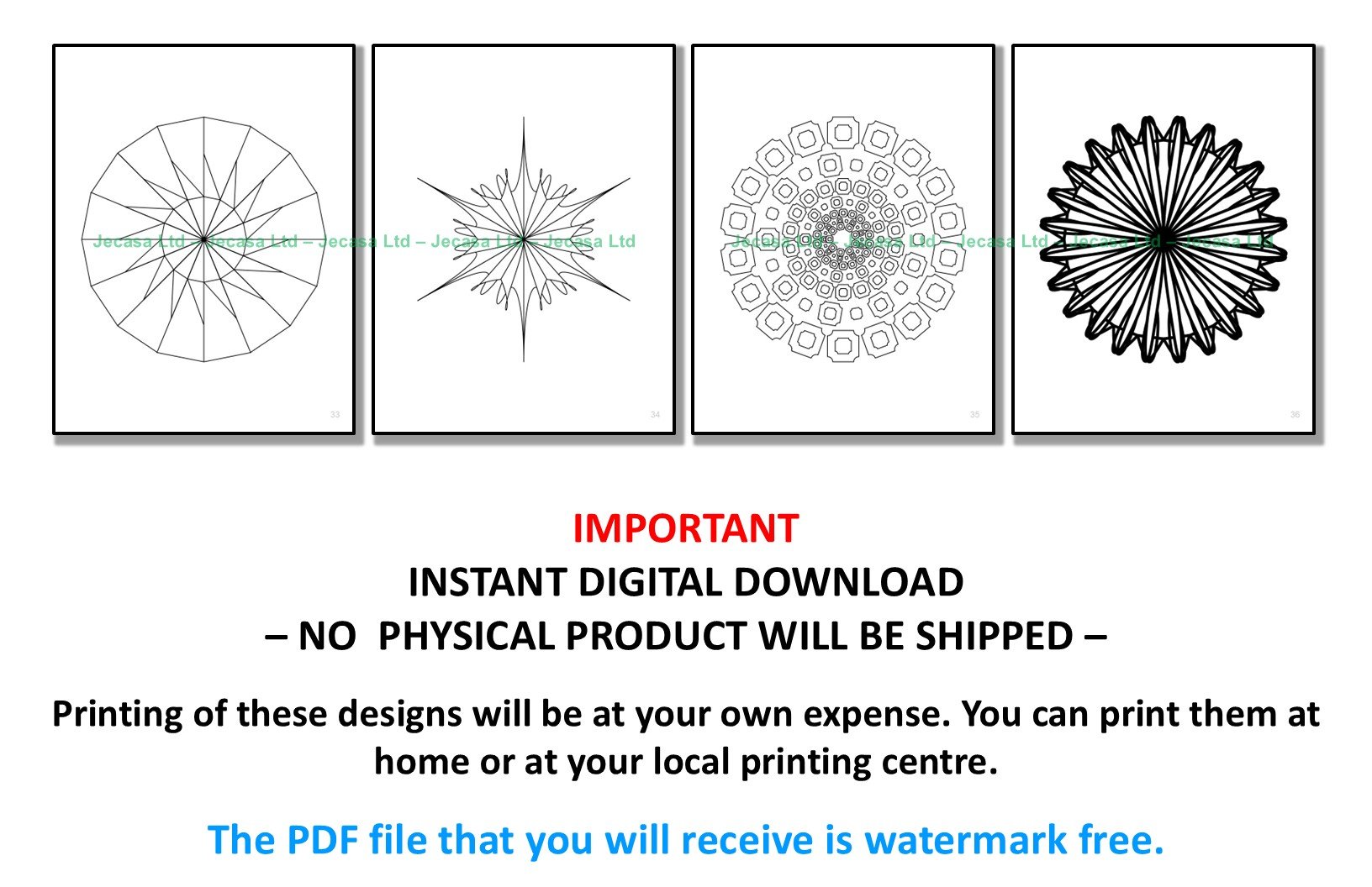 100 Geometric Mandala Coloring Pages | PDF | Digital File | Series GM2025 Vol. 4 product image (7)
