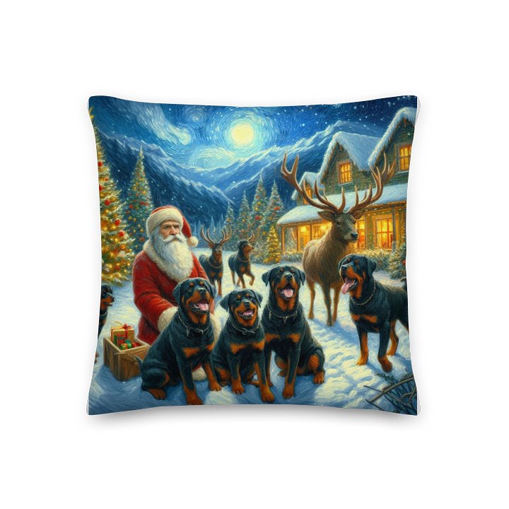 Santa's Rottweiler Wonderland Pillow product image (3)