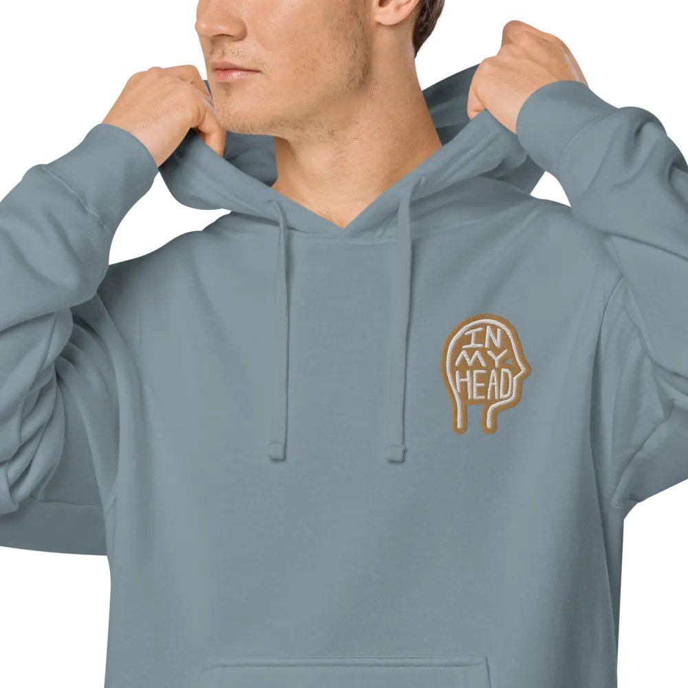 In My Head (L.C. brown bubble design 2) embroidered pigment hoodie product image (7)