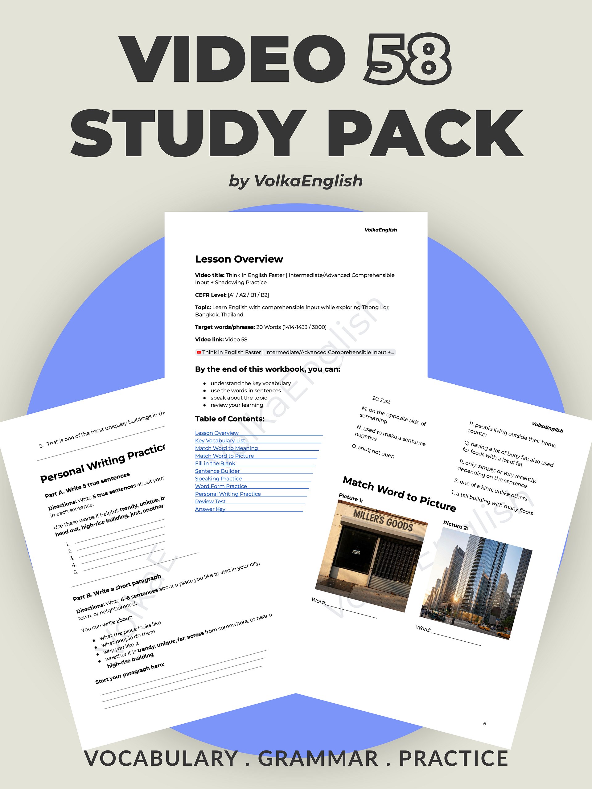 Think in English Faster | Intermediate/Advanced Comprehensible Input + Shadowing Practice - Video 58 Study Pack product image (1)