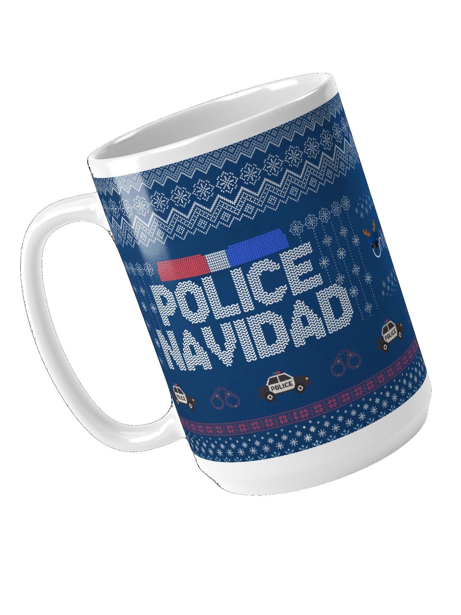 Police Navidad White Glossy Mug product image (7)