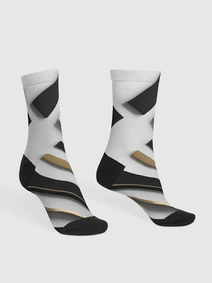 Golden Geometric Fusion Crew Socks product image (2)