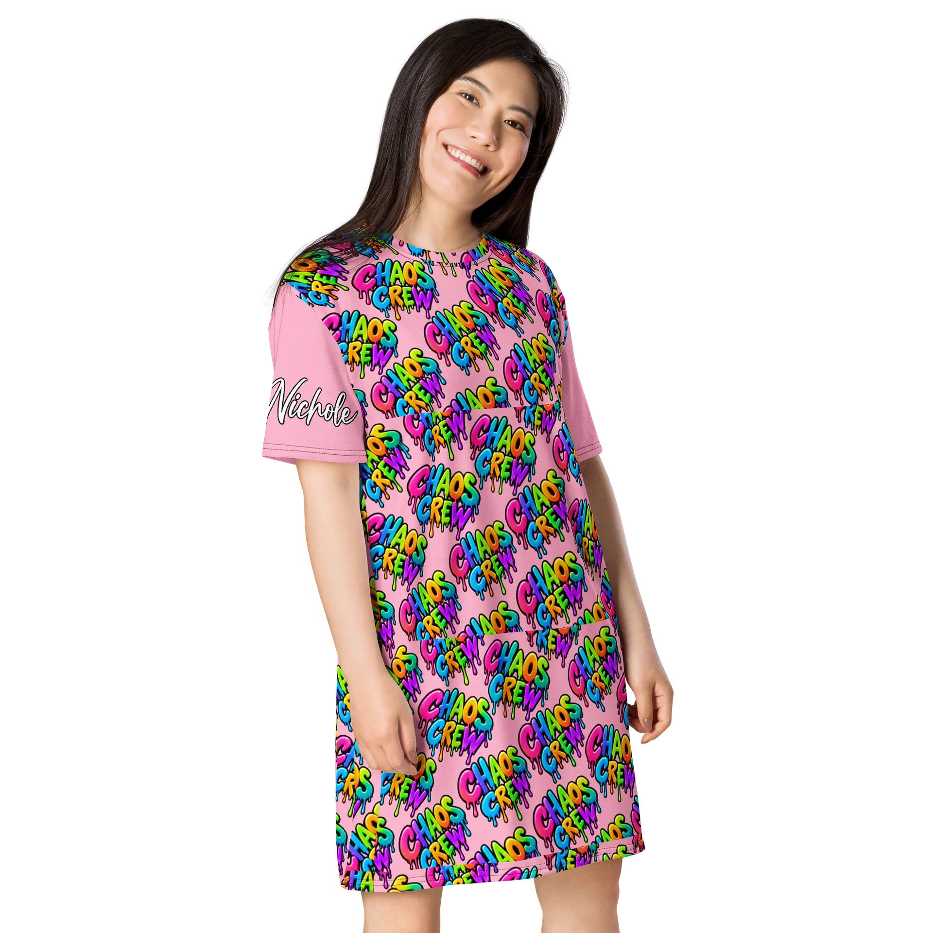 CHAOS CREW Graffiti T-Shirt Dress product image (4)