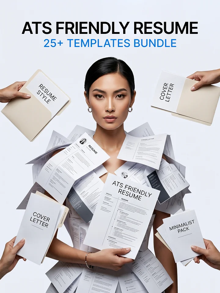 ATS Resume Templates Bundle | 25+ Professional Resumes, CV, Cover Letters & References product image (1)