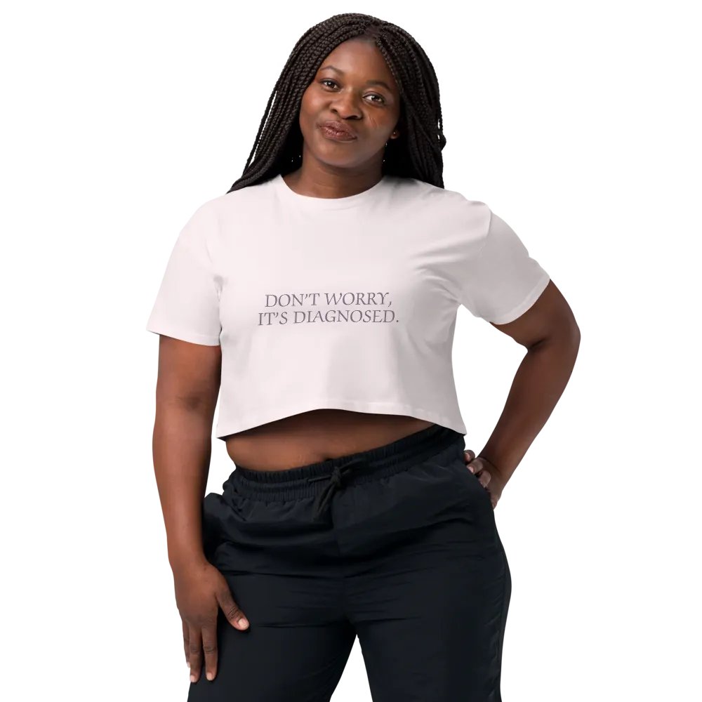 DW, IT'S DIAGNOSED (#8D778F) printed cotton crop top product image (20)