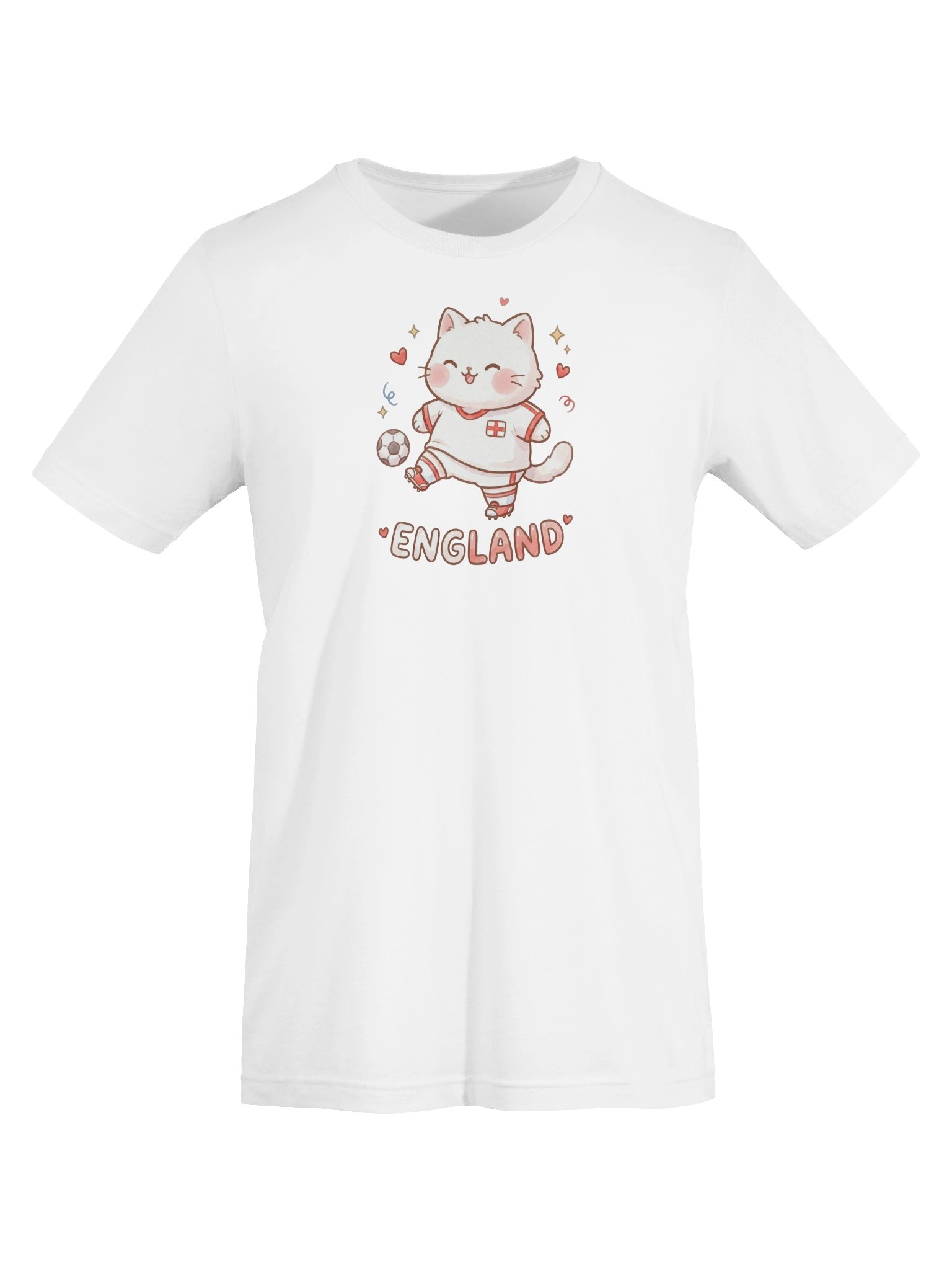 England Soccer Cat Shirt, Cute England Fan Tee, Kawaii Football Supporter T-Shirt product image (5)
