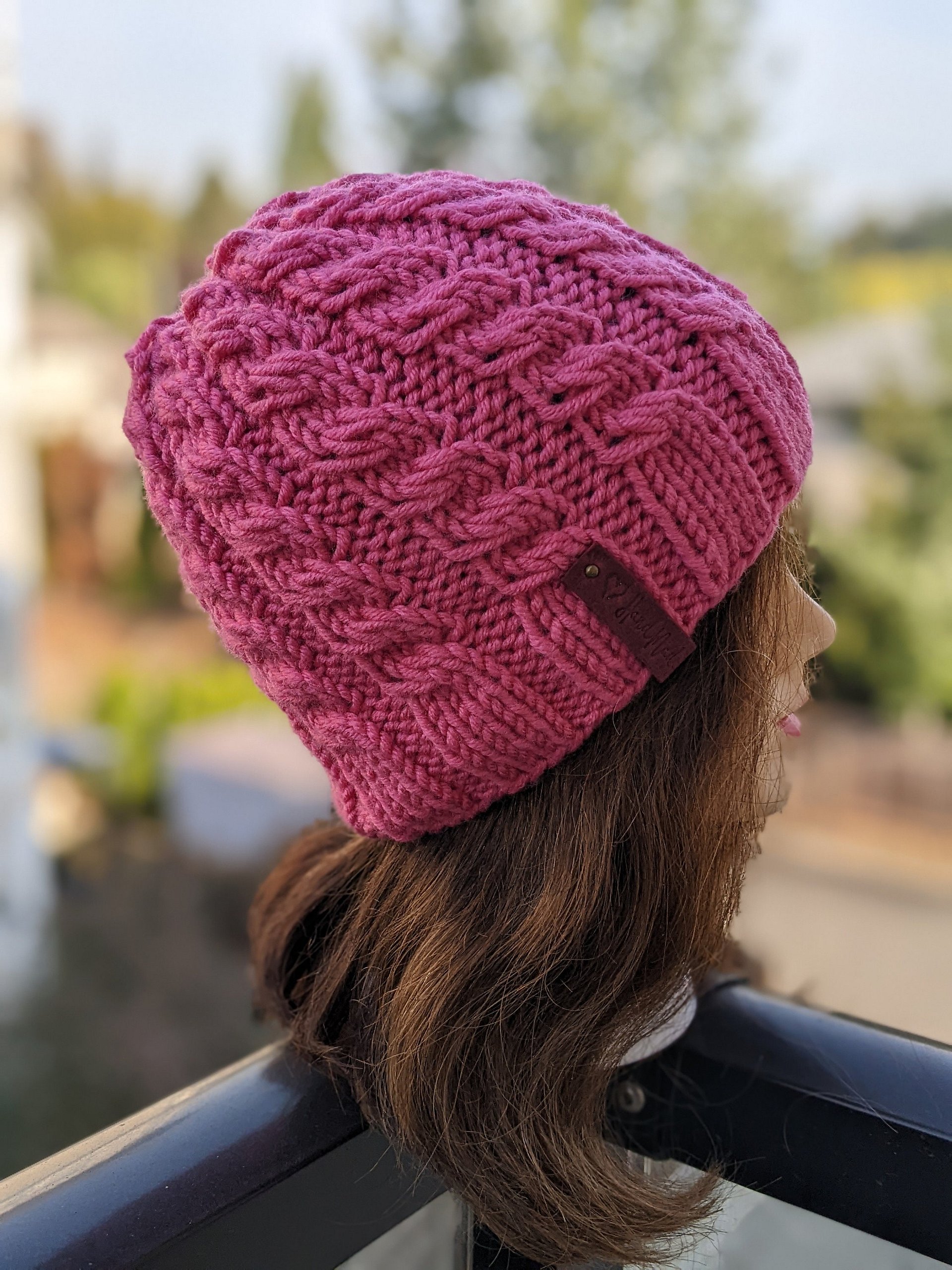 Flat Knit Cable Hat Pattern product image (8)