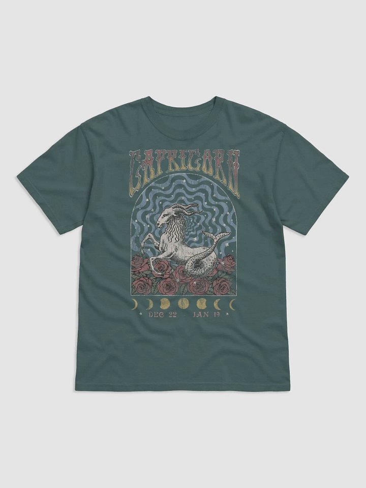 Capricorn Zodiac Sign Tee | Art Nouveau-Style Grunge Streetwear T-Shirt for December 22 and January 19 Birth Months product image (12)