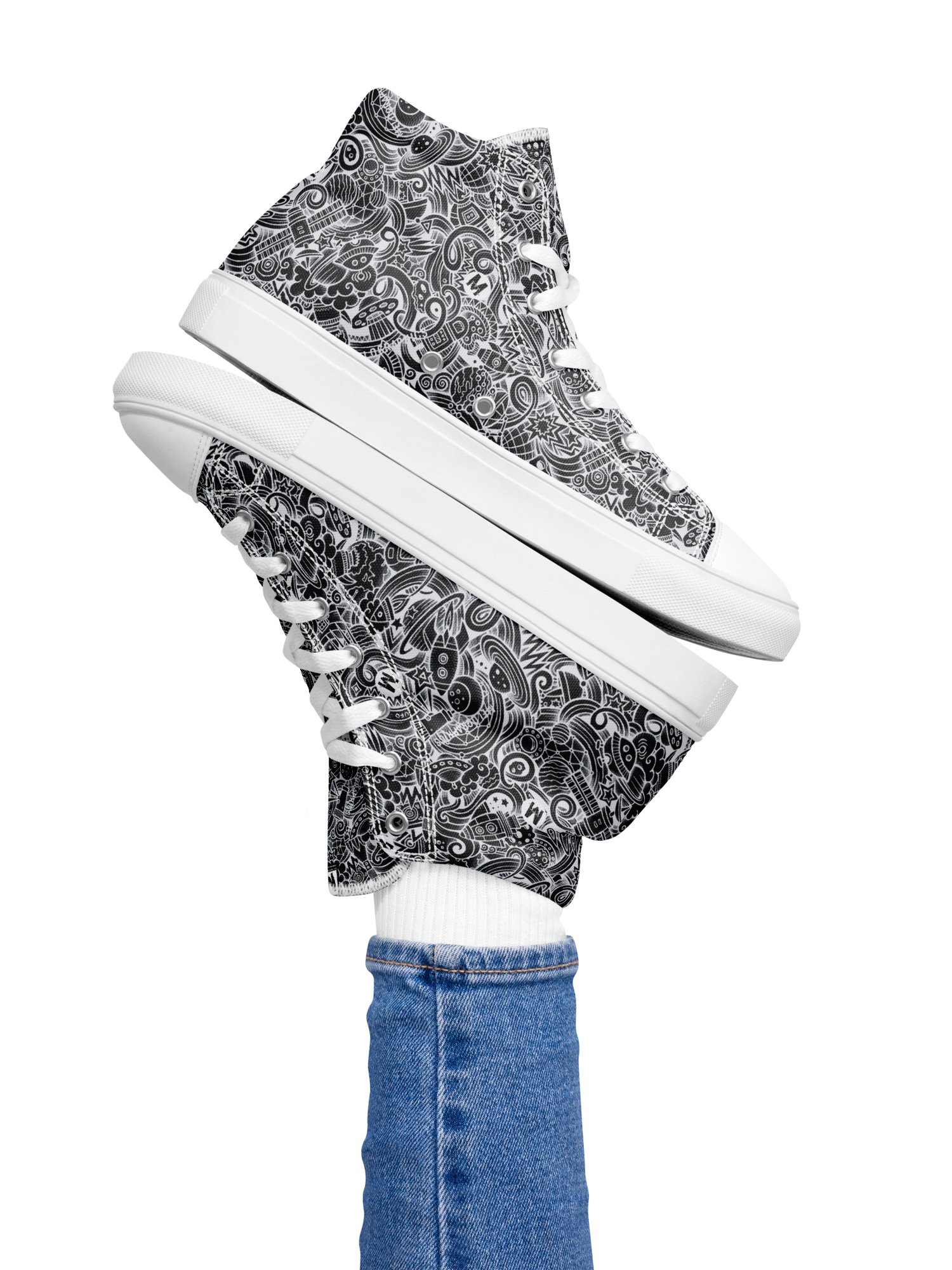 Dark Space Scribble - Women's High Tops | #MadeByMELO product image (3)