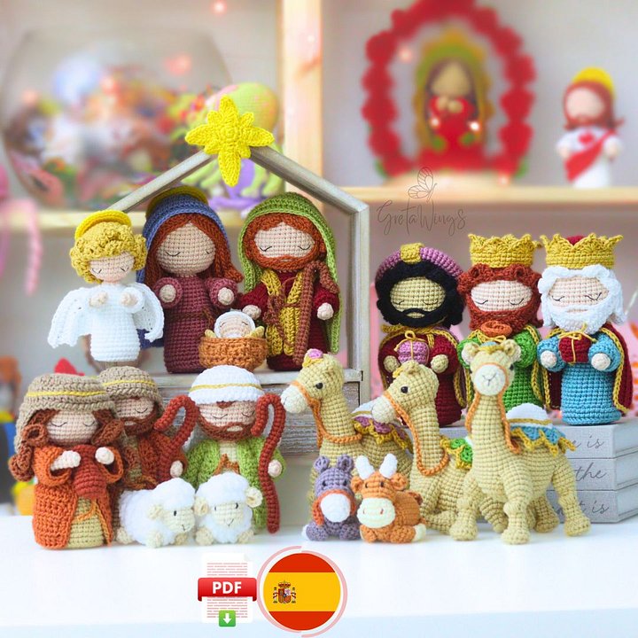 Patrón completo del pesebre amigurumi de la Sagrada Familia - GretaWings (descarga digital) product image (1)