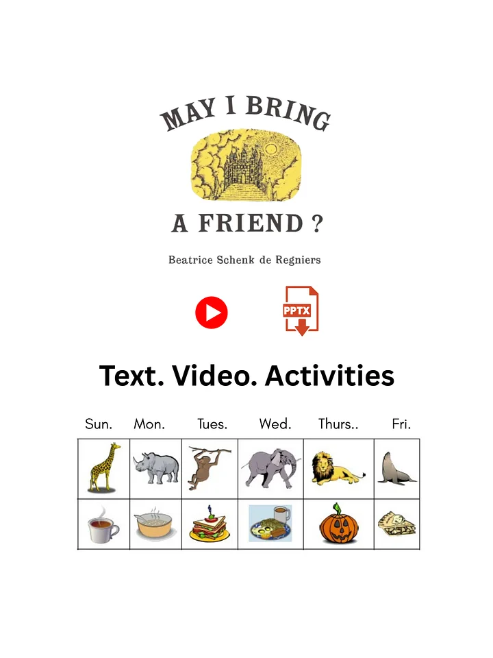 May I Bring A Friend. Activities For The Storybook. product image (1)