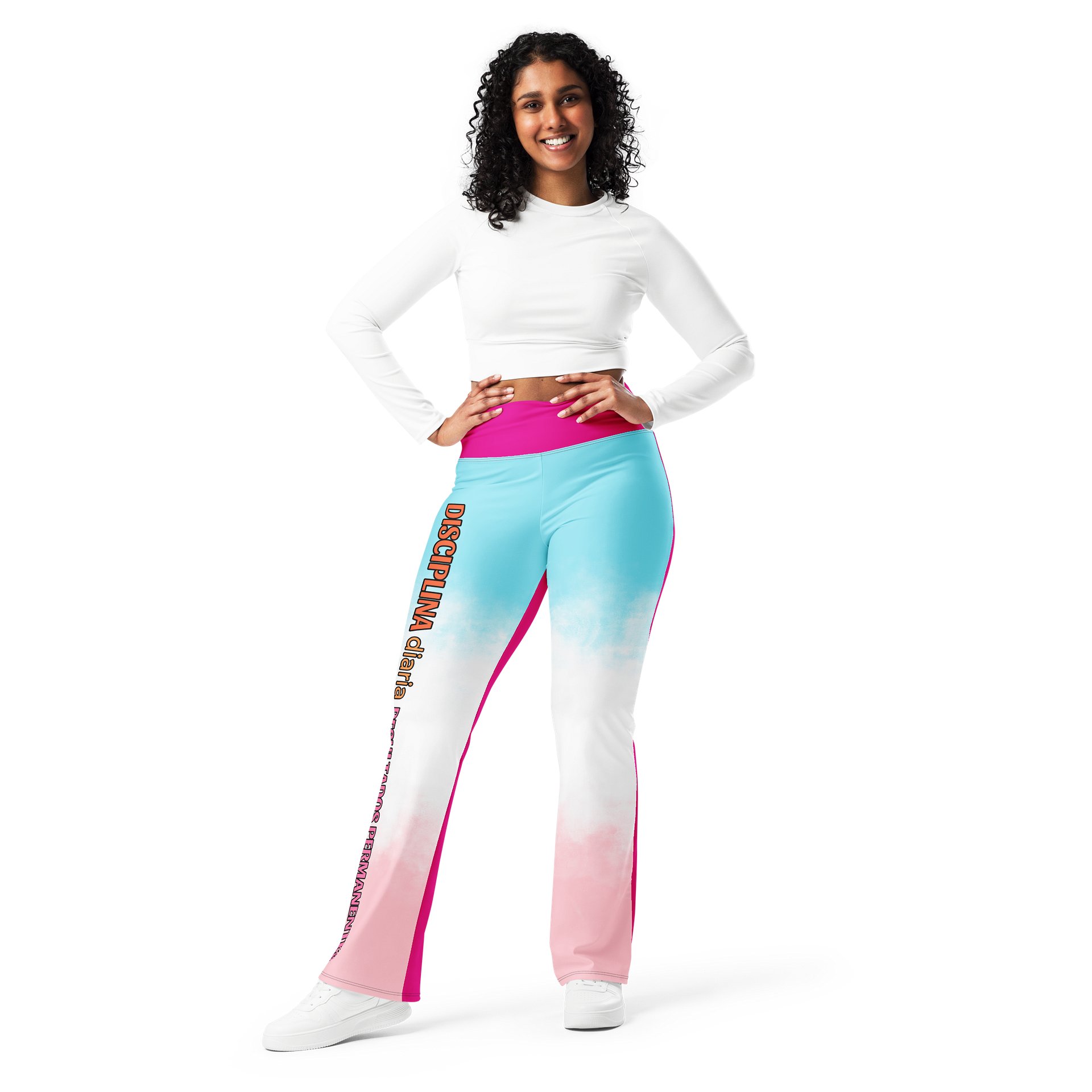 The "Constancia" Flare Leggings Blue, Pink, White product image (3)