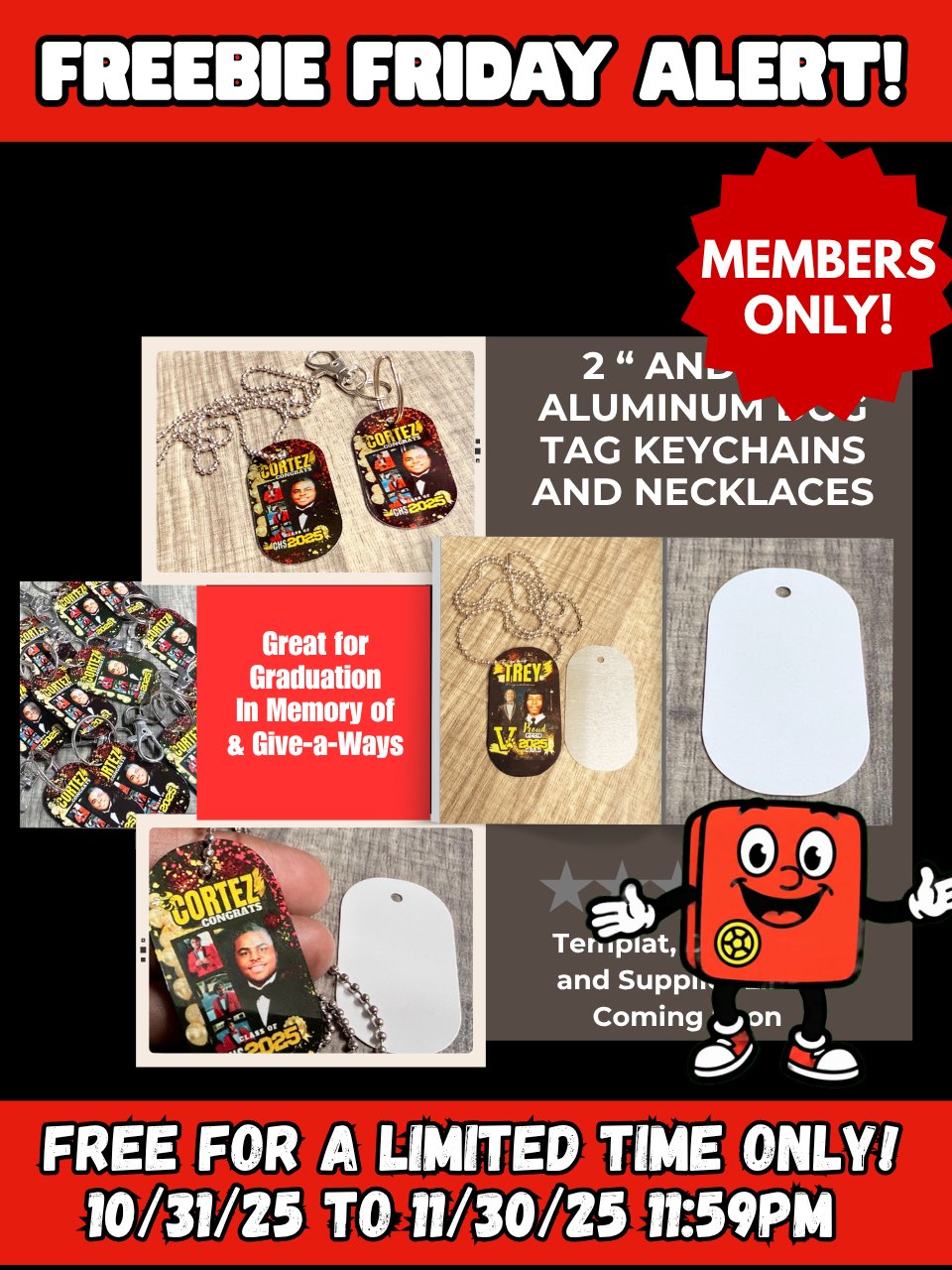 Members Only! Freebie Friday - Custom Dog Tags Keychains and Necklace product image (1)