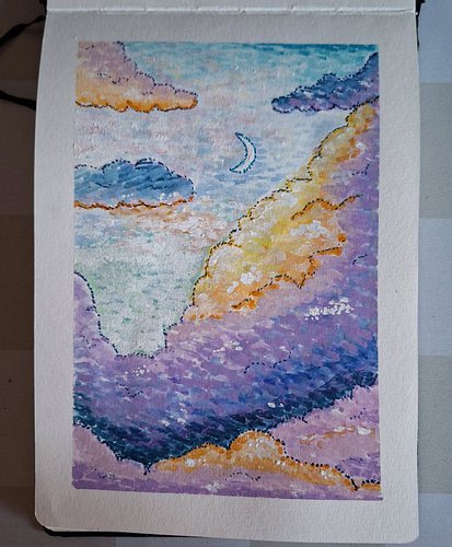 More impressionist study

#clouds #texture #colour #goauche #art