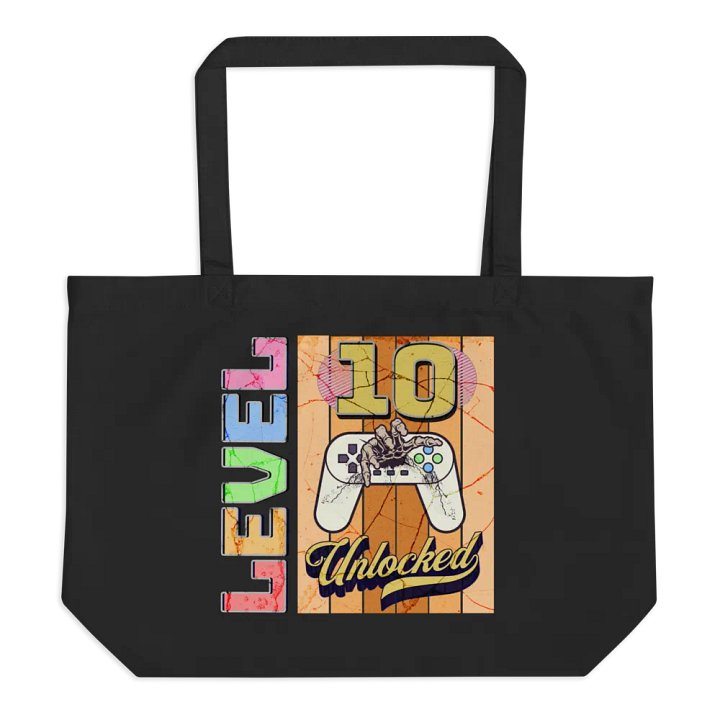 Level 10 Unlocked Gaming Achievement Tote Bag product image (1)