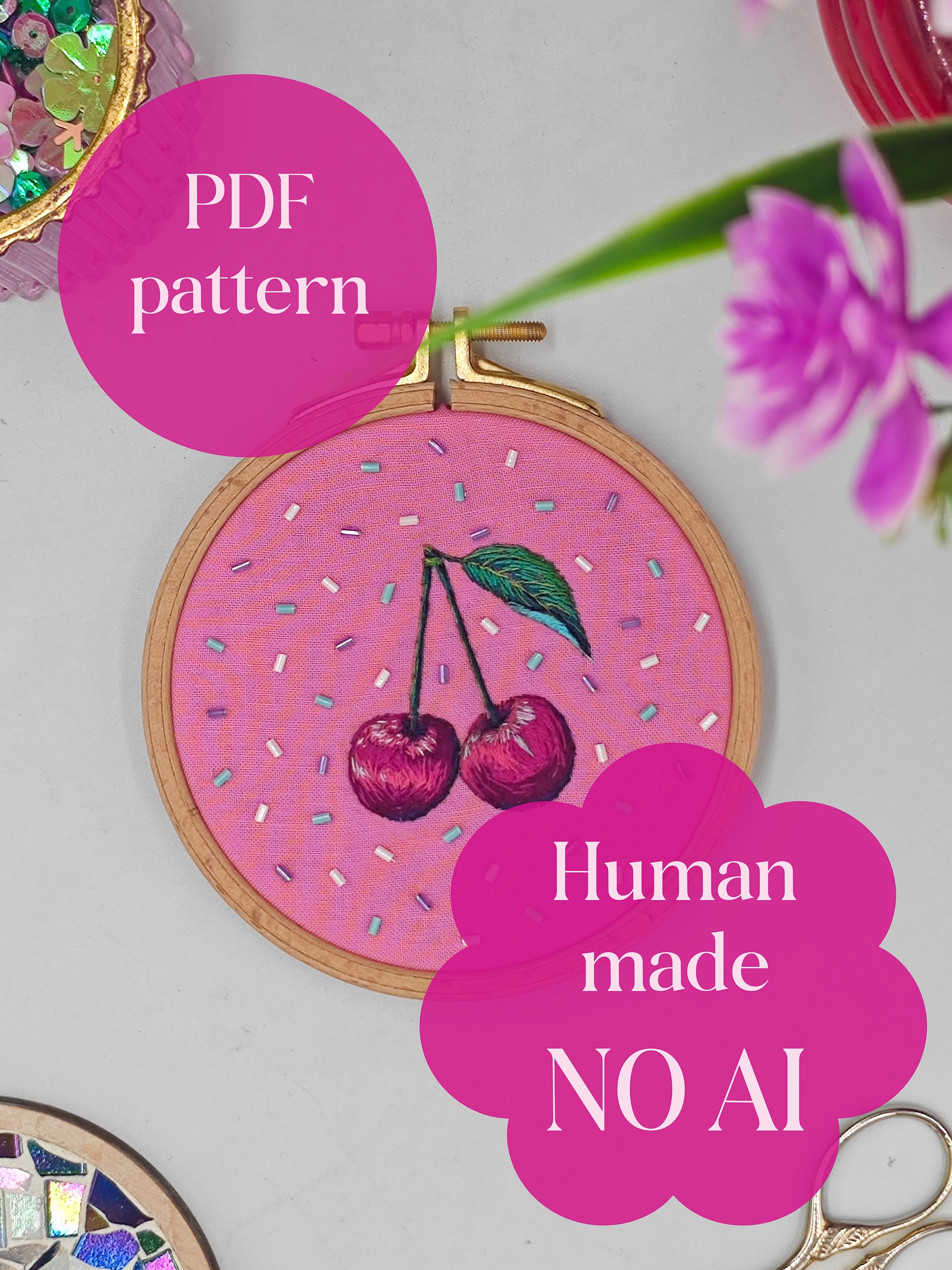 Thread Painted Cherries product image (1)