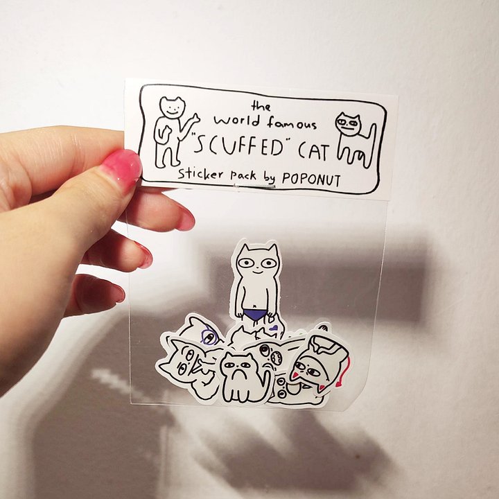 Scuffed cat sticker pack product image (1)