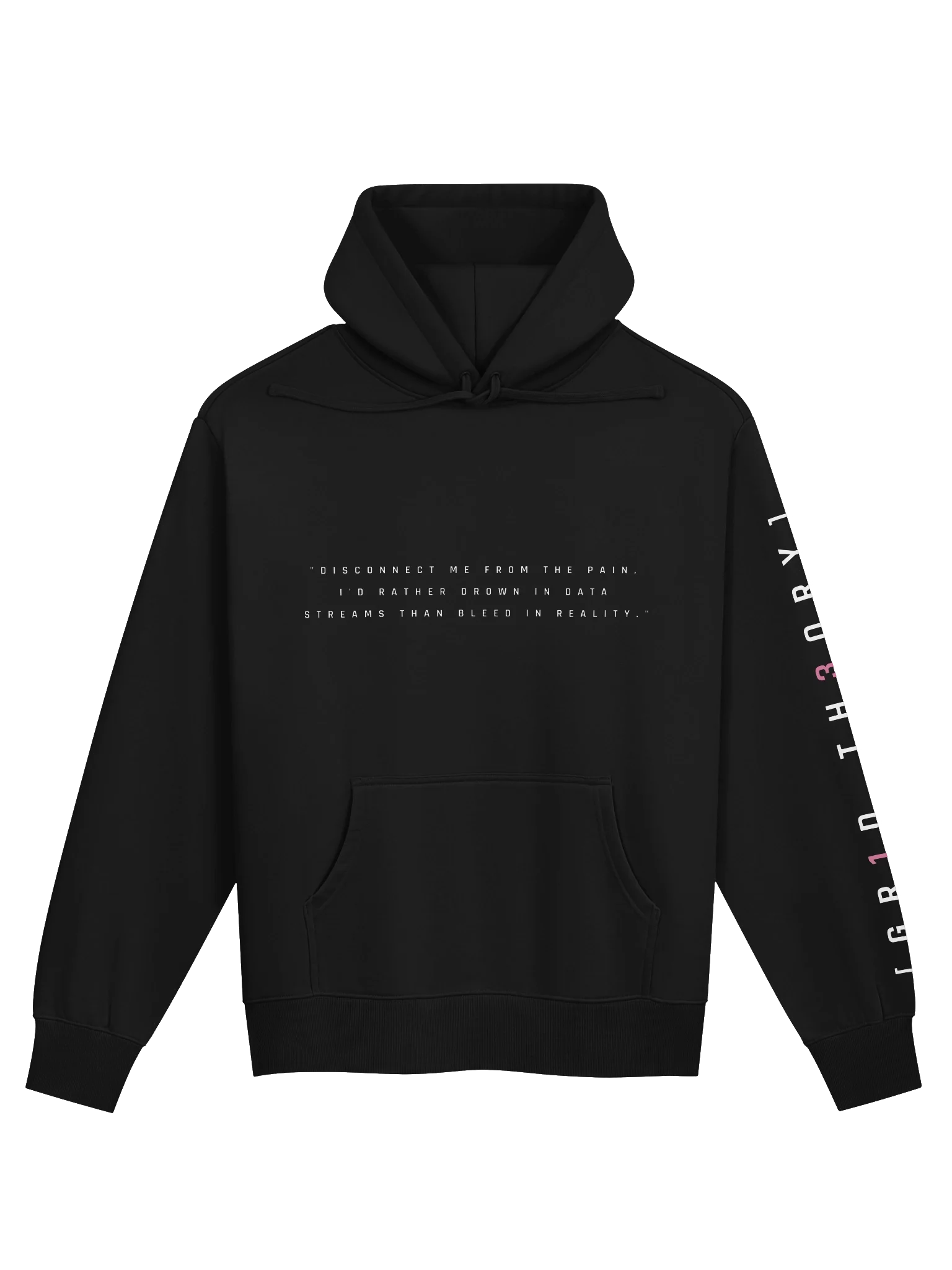 Quote Hoodie - Black, S