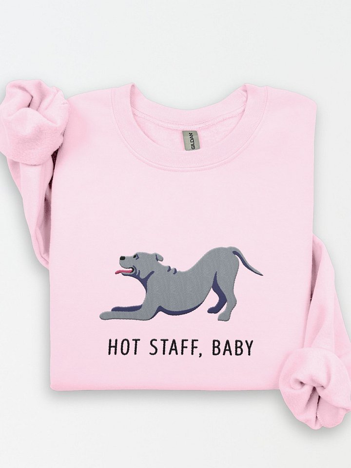 Hot Staff, Baby Sweatshirt (Embroidered) of a Staffordshire Terrier(Gray) product image (1)
