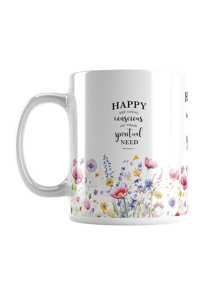 2026 Yearly Text Christian Mug – Matthew 5:3 Inspirational Floral Coffee Cup product image (2)