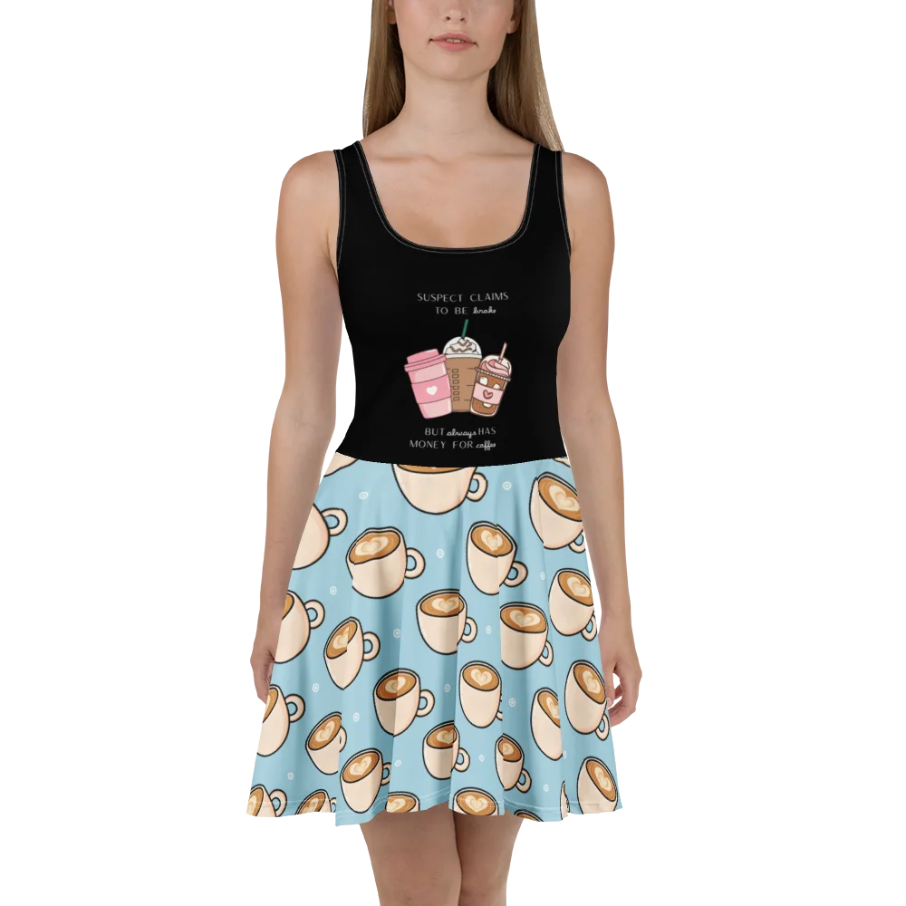 "Suspect Broke, But Coffee" Skater Dress product image (2)