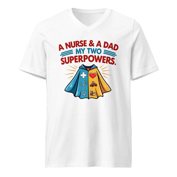 Superhero Nurse & Dad V-Neck Tee product image (5)