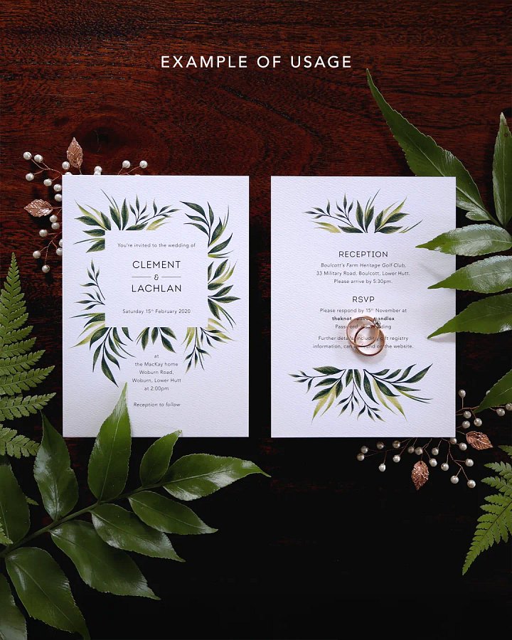 Greenery Wedding Invitation Suite product image (2)