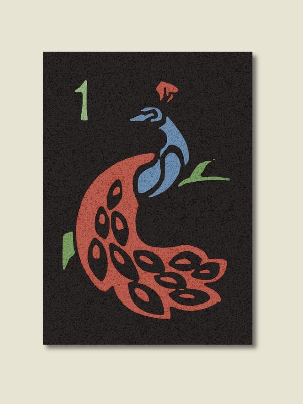 Mahjong 1 of Bamboo Peacock Board Game Room Poster - UNFRAMED product image (1)