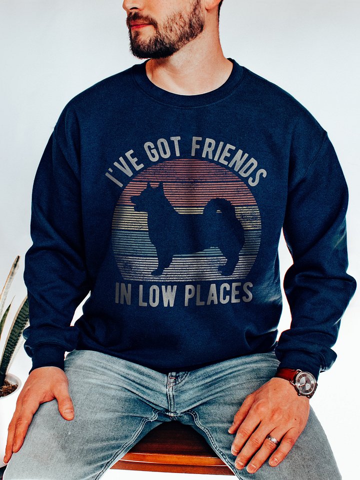 I've Got Friends in Low Places Swedish Vallhund Sweatshirt | Funny Vintage-Style Shirt for Swedish Vallhund Owners product image (2)