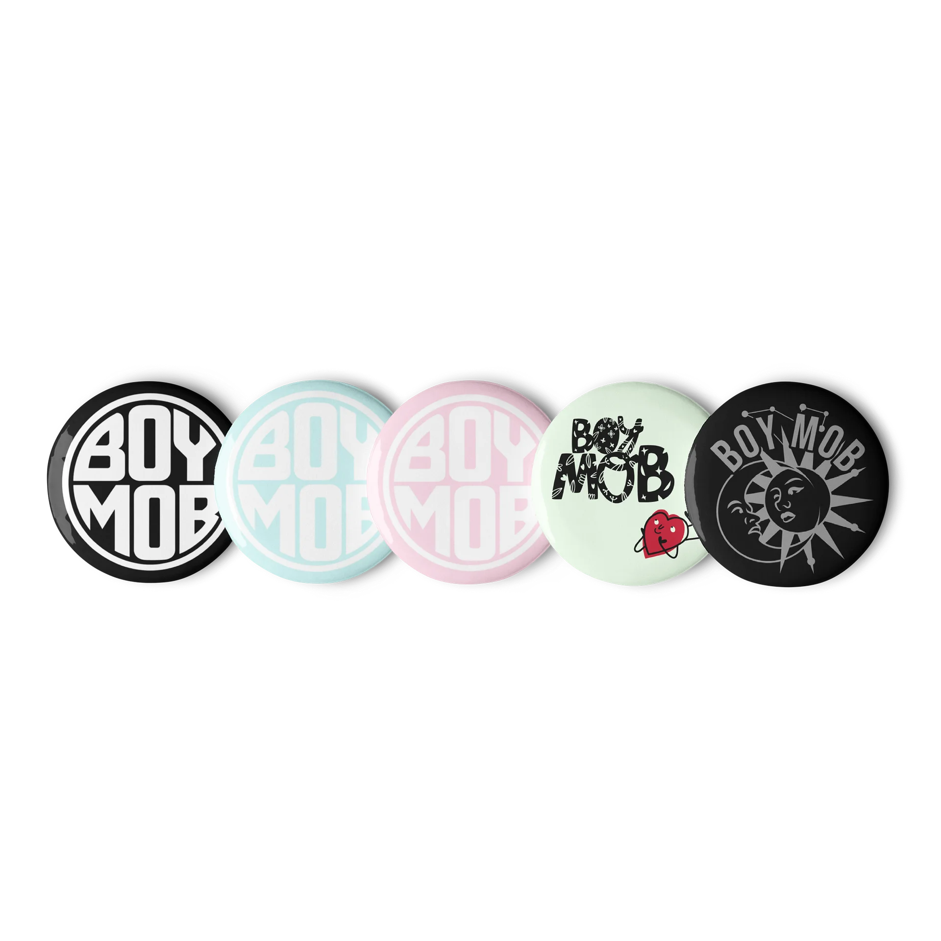 BOY MOB Bold Logo Pin Button Set Beta product image (1)