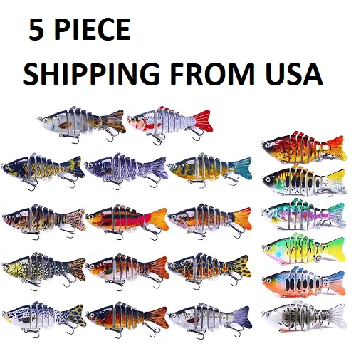 5-Piece Multi-Jointed Bionic Swimbait Set - 6-Segment Lifelike Crucian Carp Lure Kit product image (1)