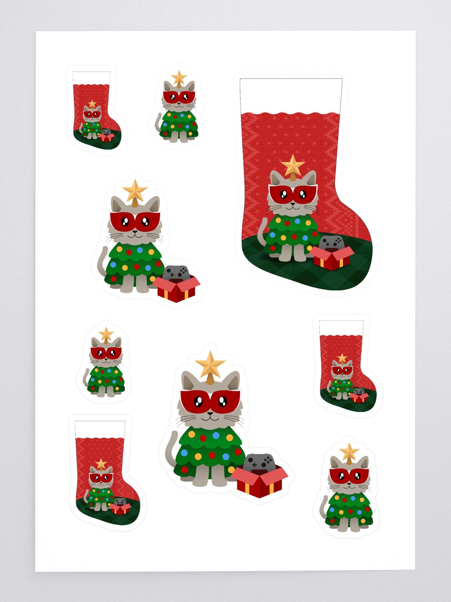 Festive Cat Christmas Sticker Sheet product image (3)