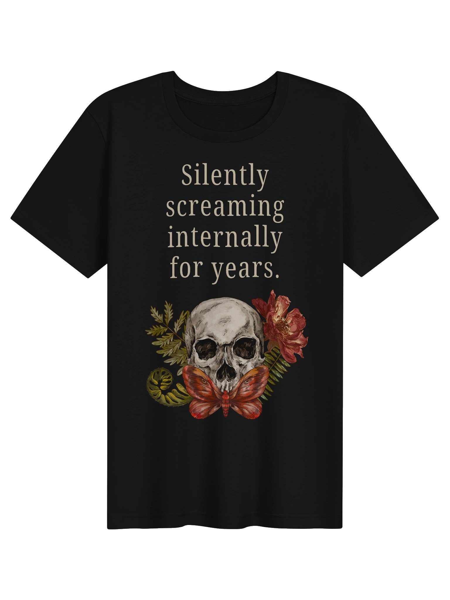 Silently Screaming Internally Shirt | Gothic Chronic Illness & Burnout Tee product image (1)
