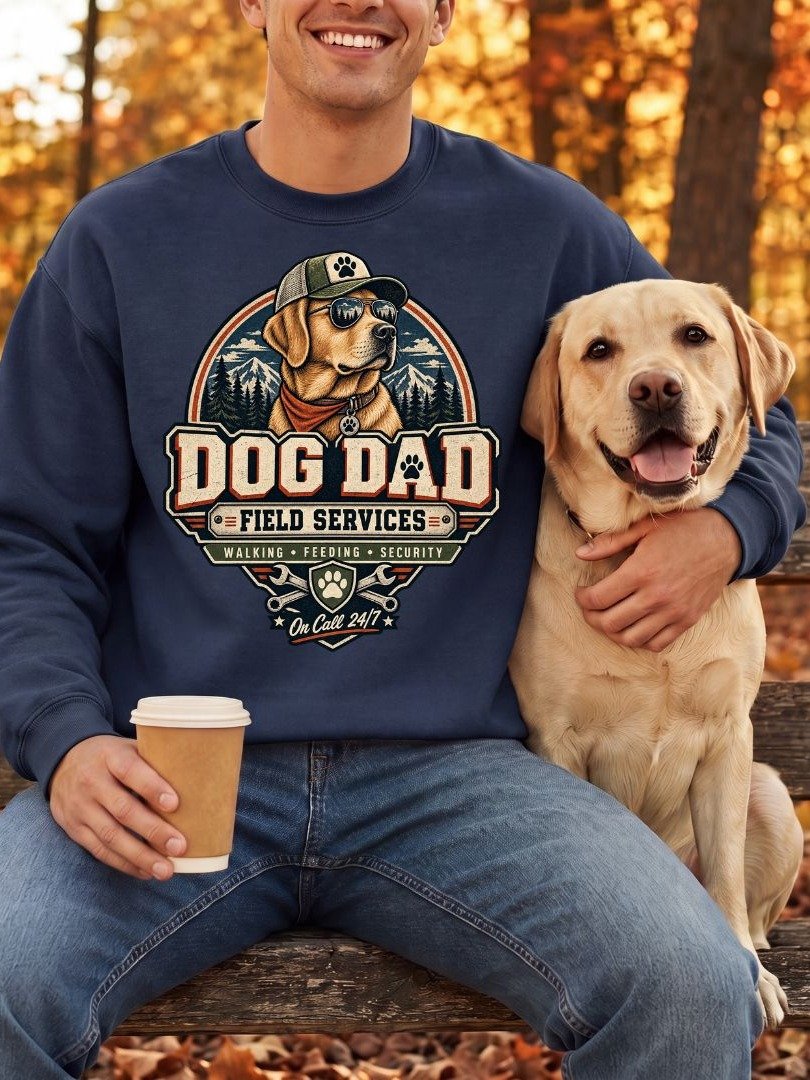 Dog Dad Field Services Crewneck Sweatshirt | Vintage Dog Dad Gift product image (13)