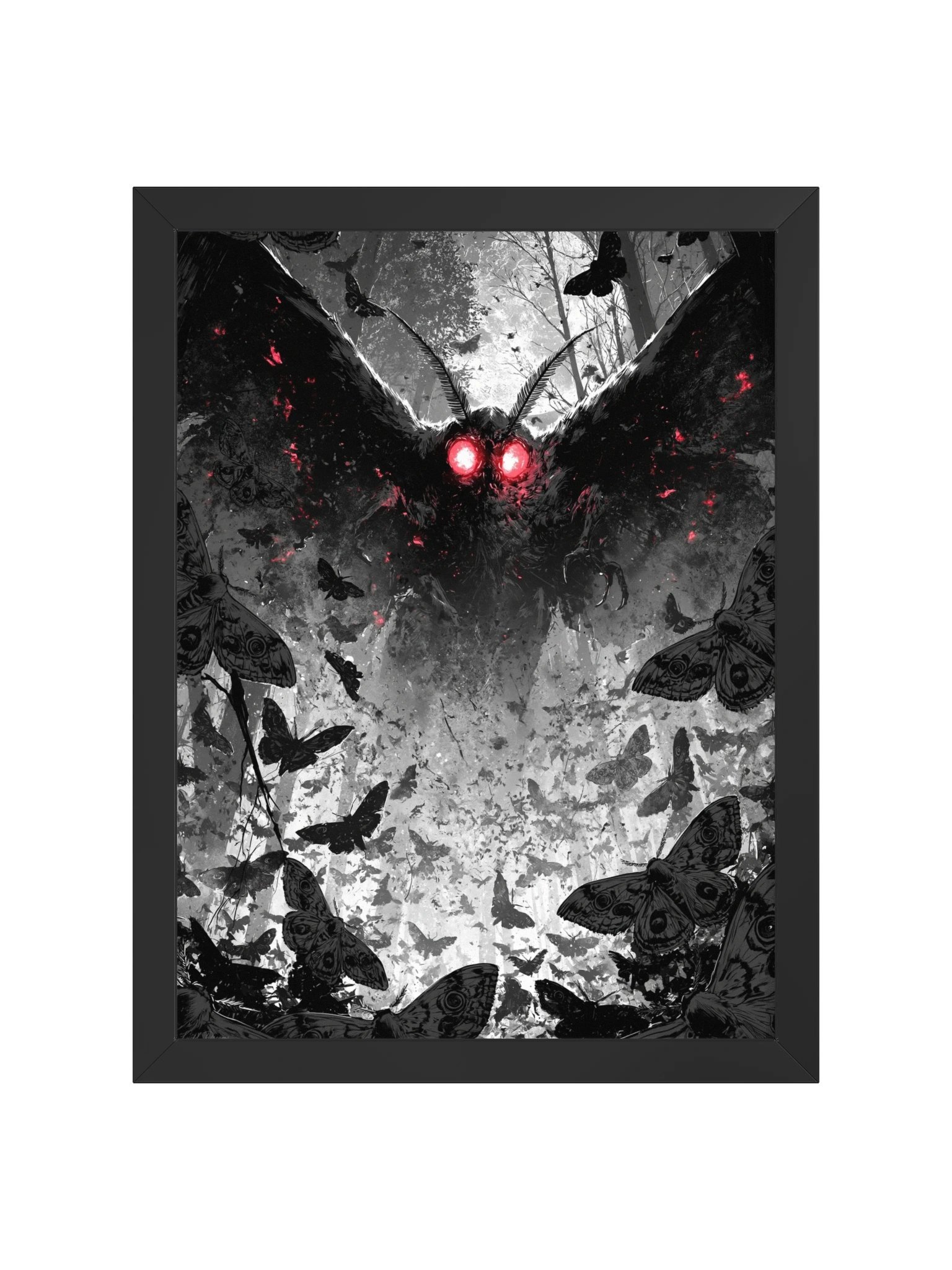 Mothman Framed Art Print — Mothman and the Swarm product image (5)