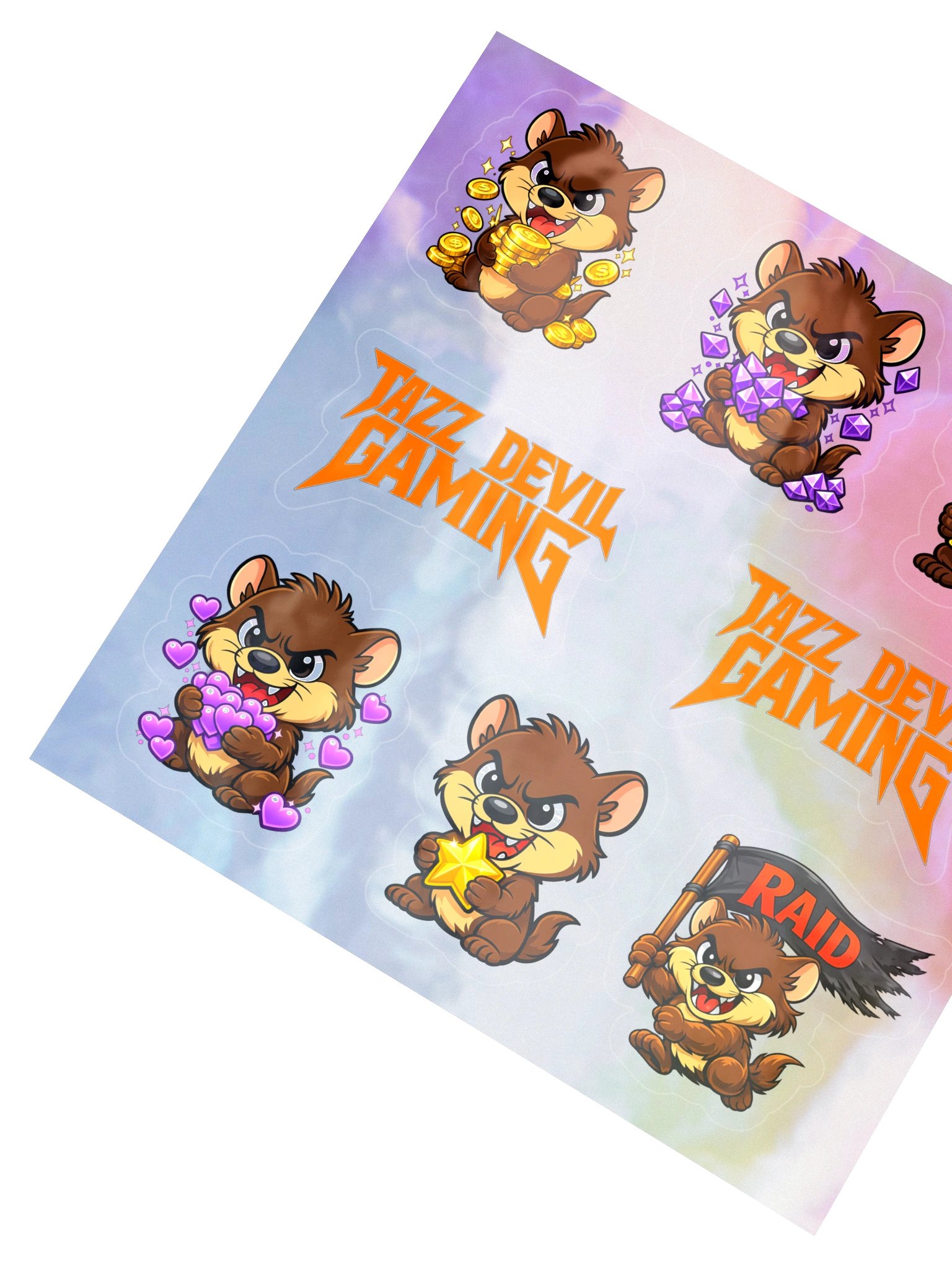 Tazz Devil Gaming Holographic Sticker Sheet product image (2)