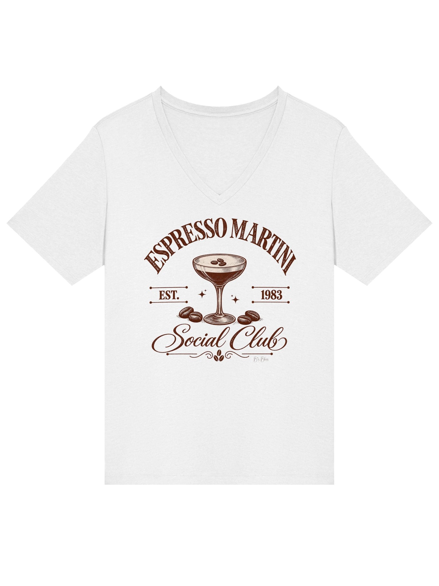 Espresso Martini Social Club V-Neck Graphic T-Shirt product image (3)