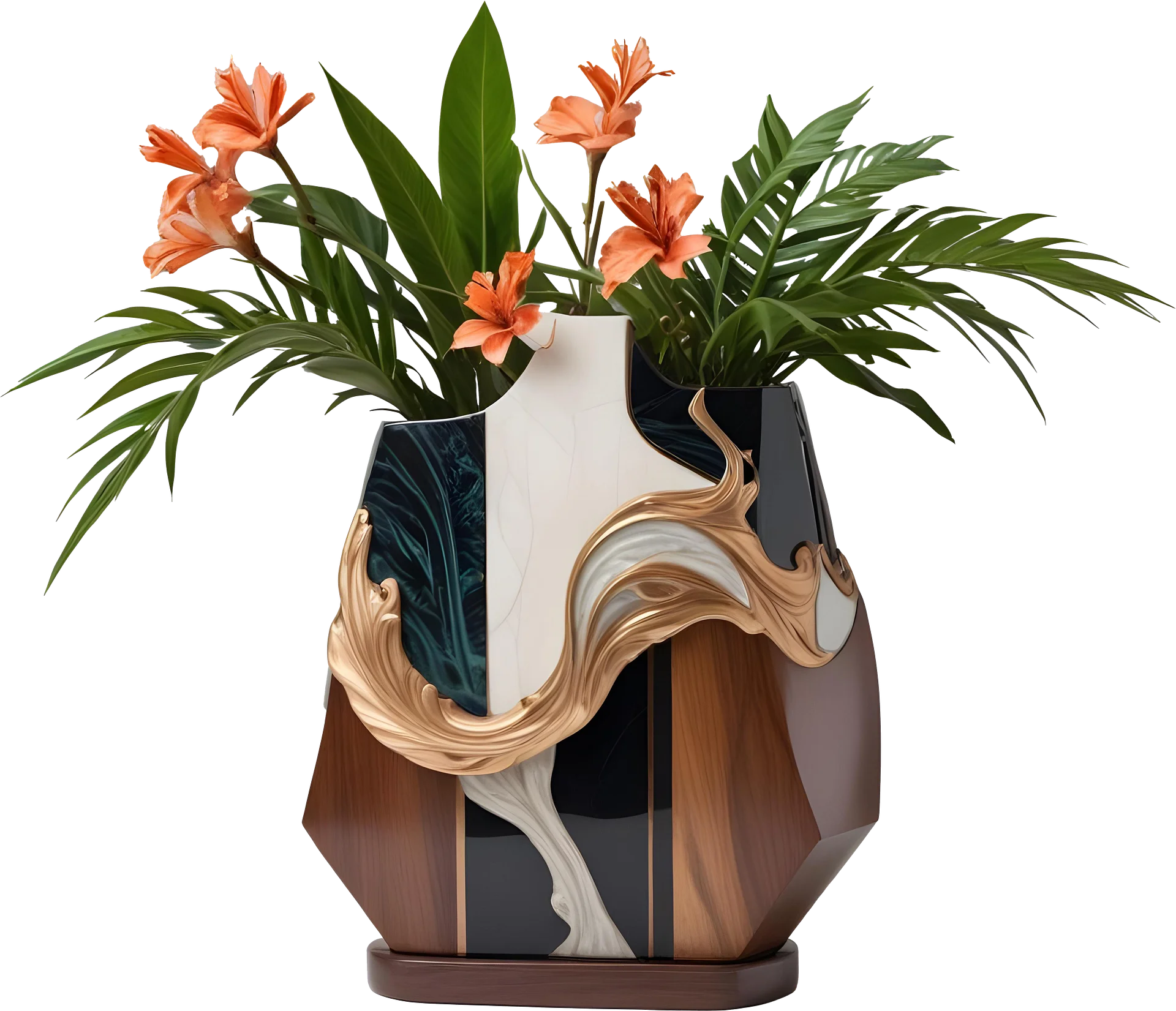 Dream of Eternity – Abstract Flow Tropical Vase PNG product image (1)