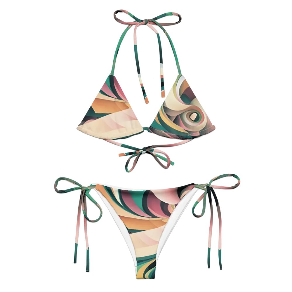 Abstract Lithographic Pattern Design String Bikini - V6 product image (2)