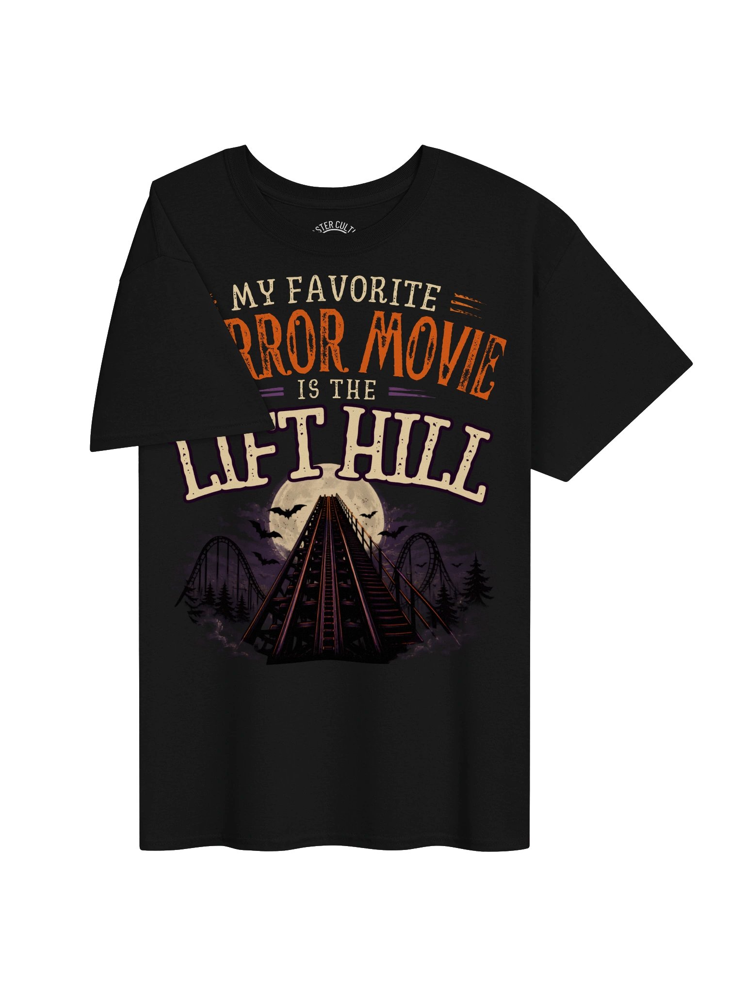 Lift Hill Horror Night Coaster Tee – Full Moon Thrill Ride Shirt product image (2)