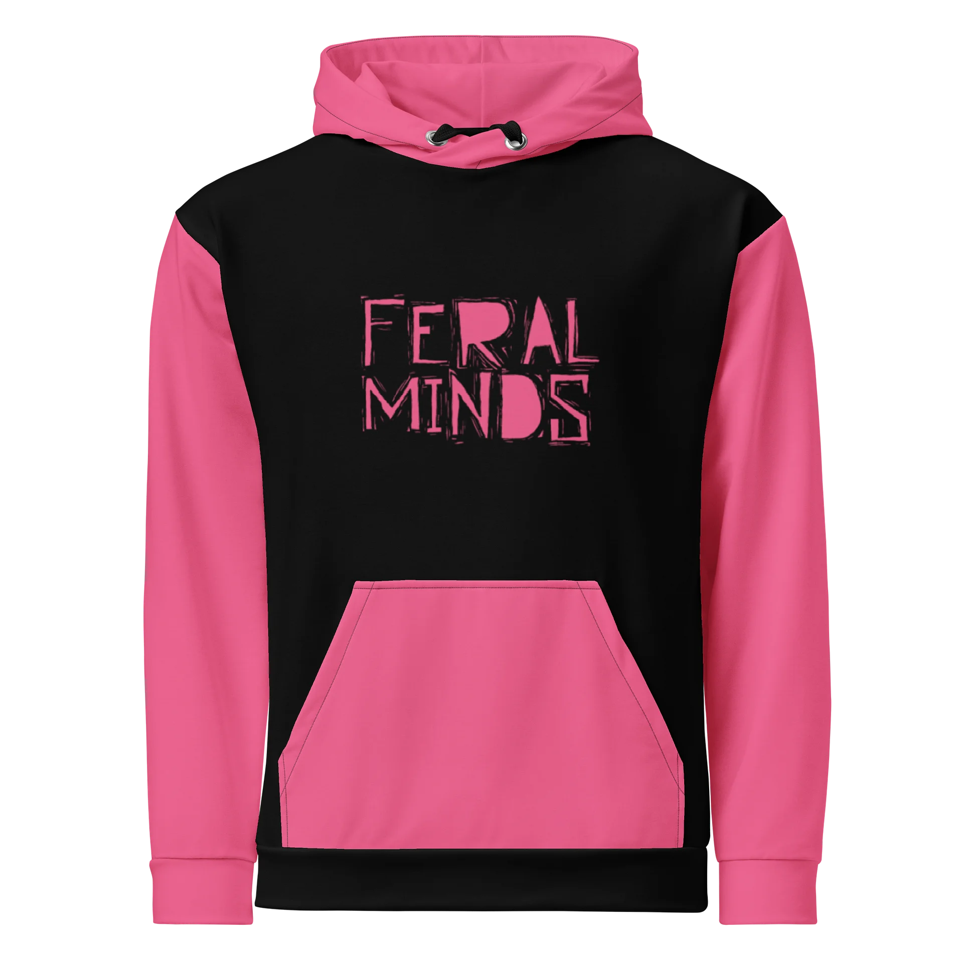Feral Minds Pink Graffiti Hoodie product image (1)