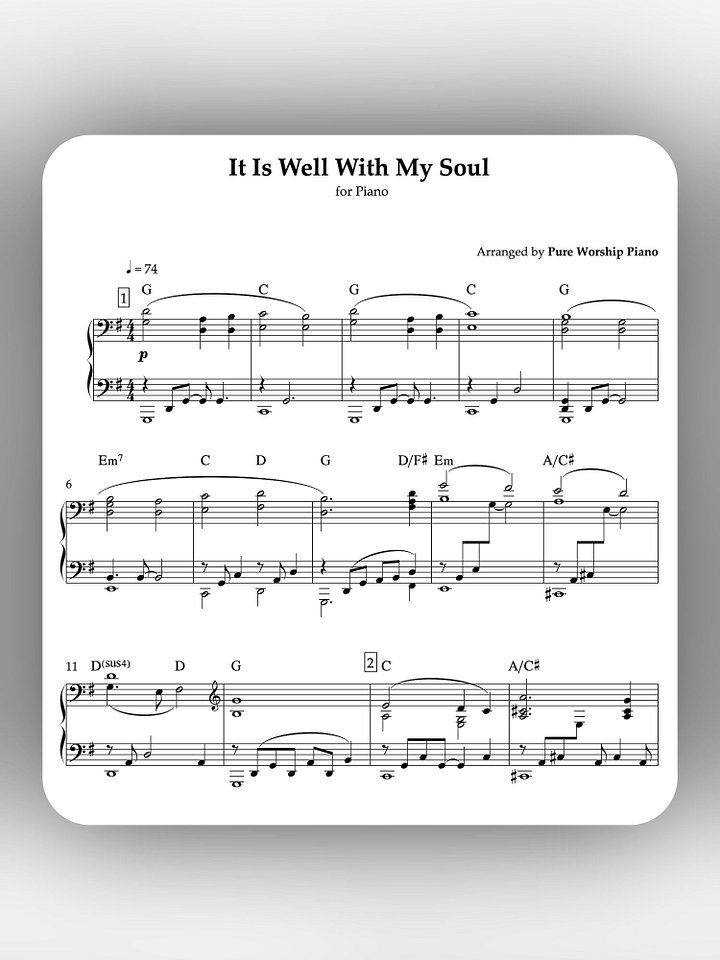 It Is Well With My Soul - Piano Sheet Music product image (1)