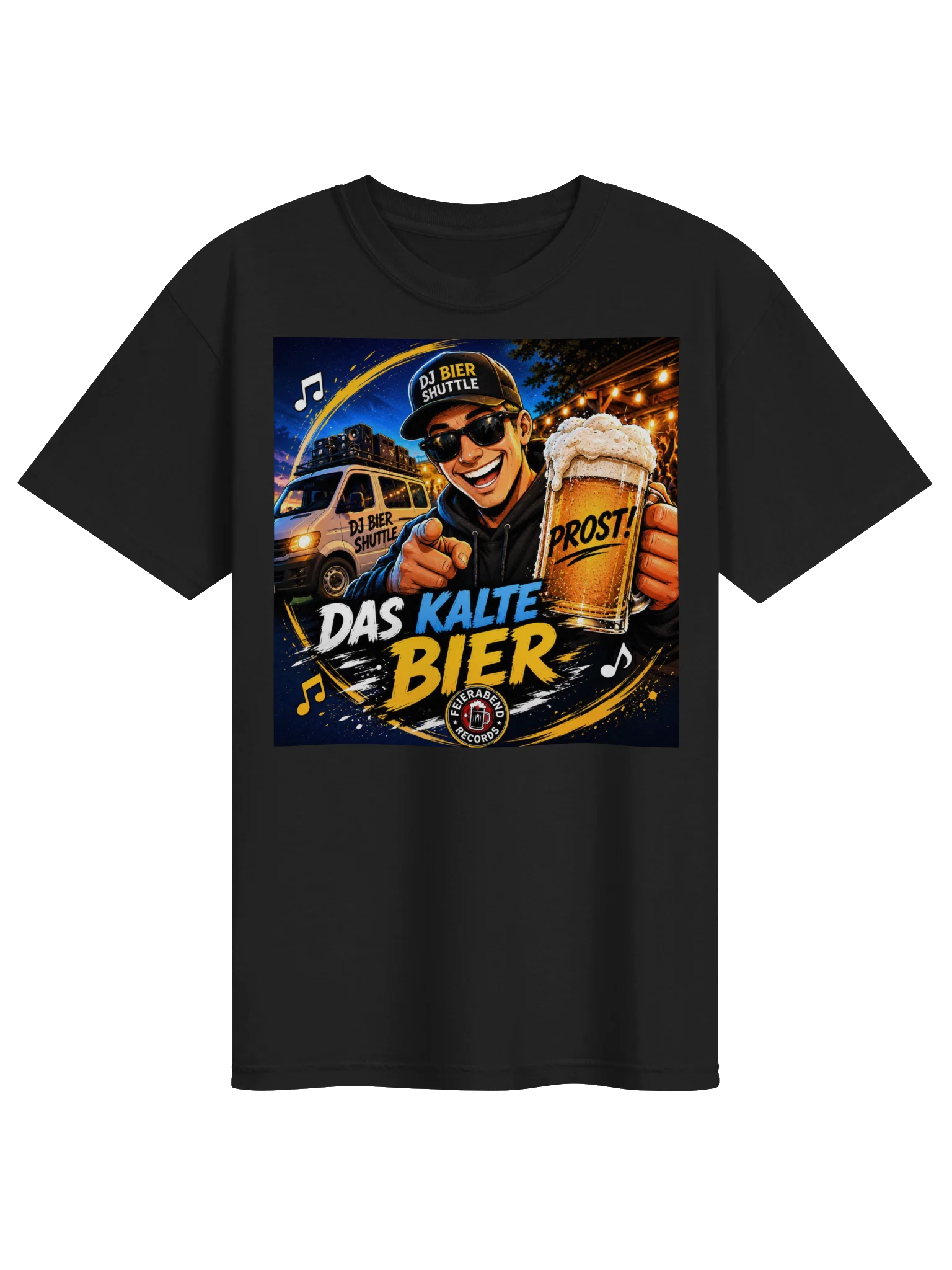 DJ Beer Shuttle T-Shirt black "Das kalte Bier" product image (1)