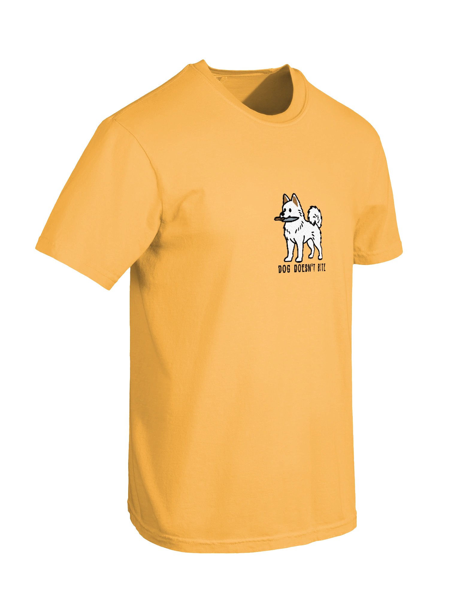 Dog Doesn't Bite Funny Chibi-Style Embroidered T-Shirt for Siberian Husky(White) Owners product image (64)