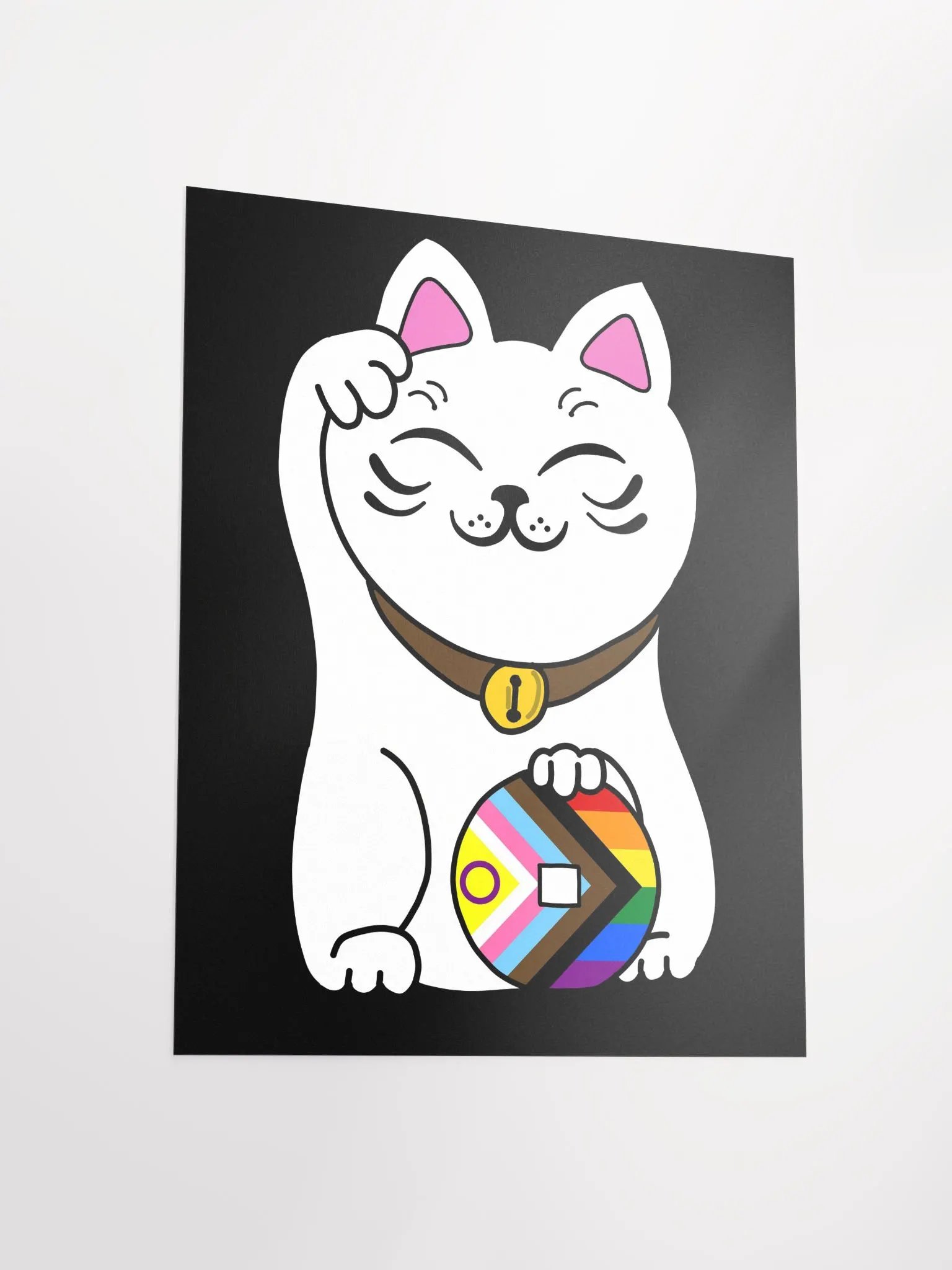 Maneki neko progressive pride poster product image (3)