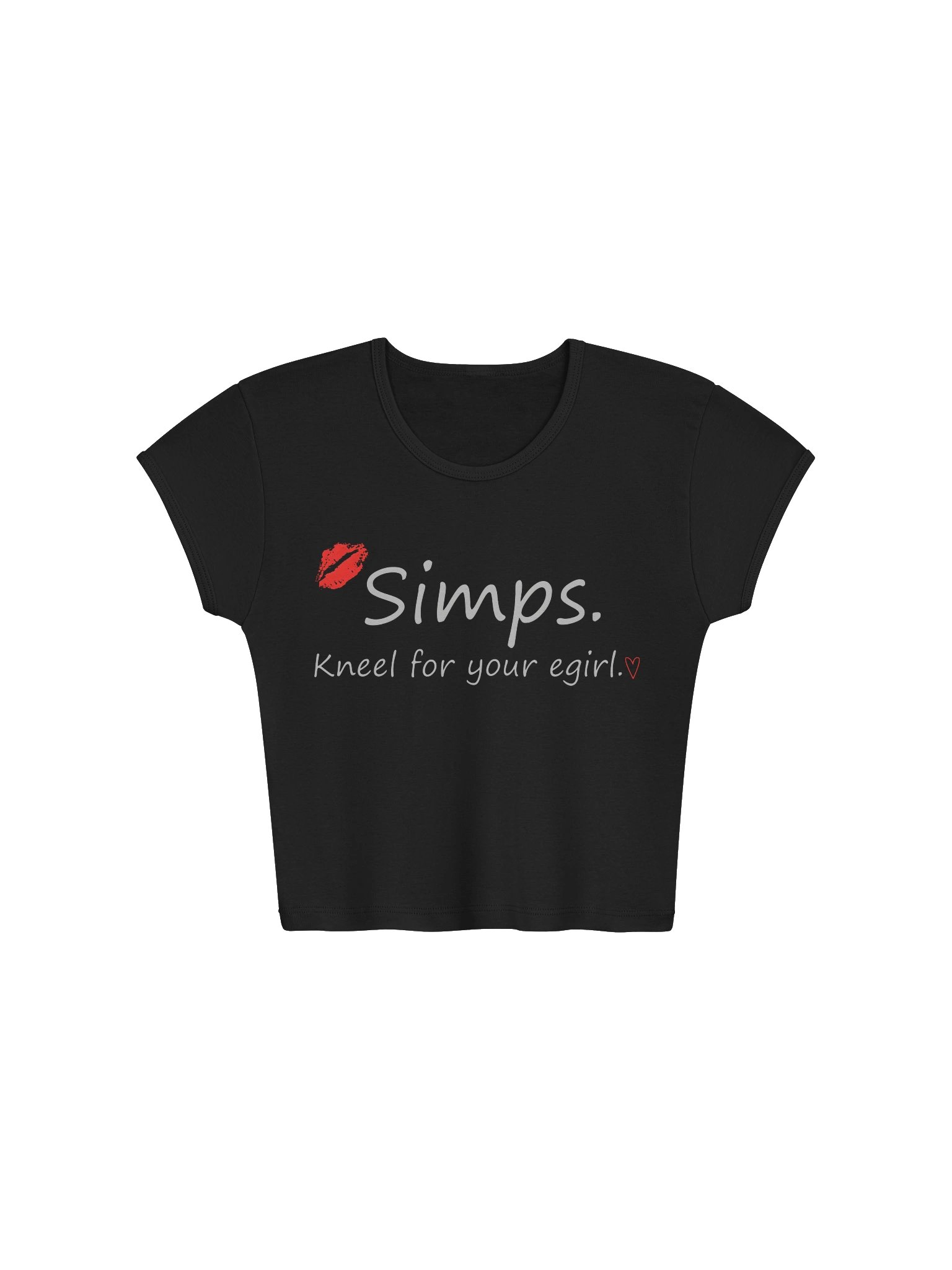 Simps. Kneel for Your E-Girl Crop Top Tee product image (1)
