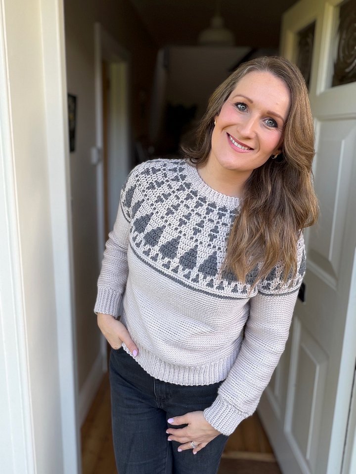 Twinkling Trees Mosaic Crochet Sweater Pattern product image (1)