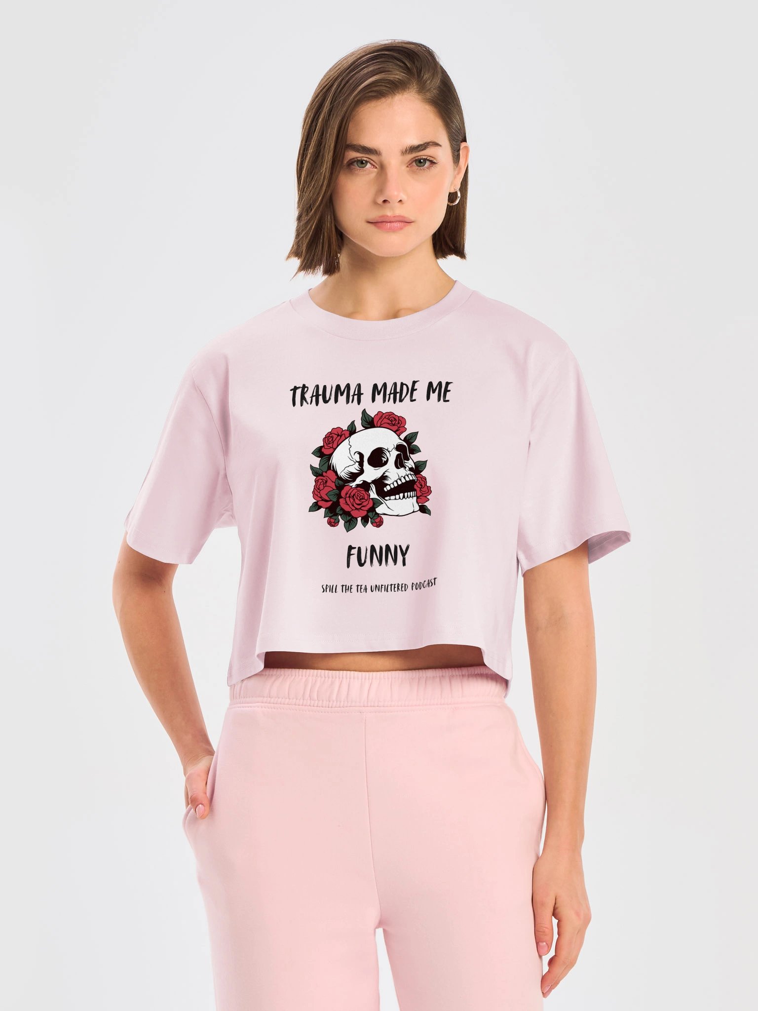Trauma Made Me Funny Crop Tee product image (17)