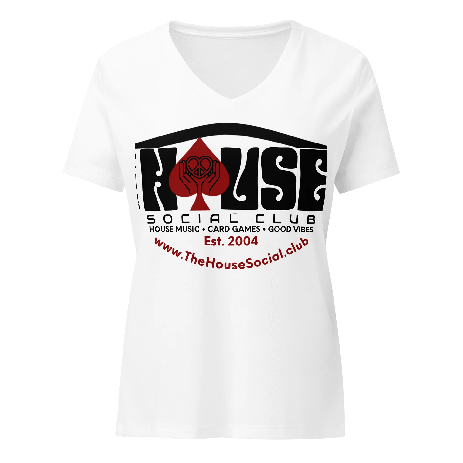 THE HOUSE Women’s V-Neck T-White product image (1)